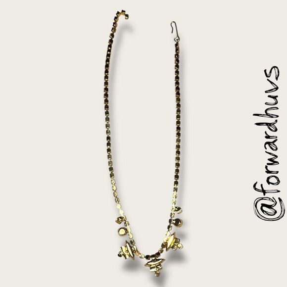 Vintage Rhinestone Statement Necklace – Foldover Clasp – Mid-Century Glam - Picture 5 of 7